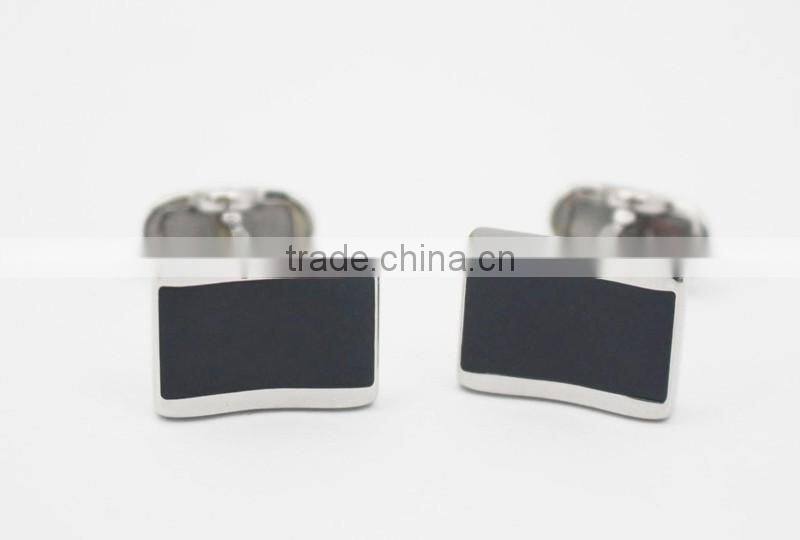 Wholesale Black Stainless Steel Custom Men's Cufflinks