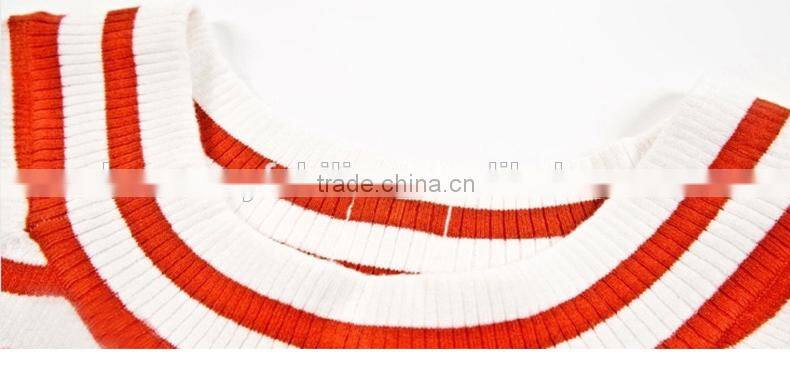 2015 new spring horizontal collar striped bottoming sweaters female new design sweaters
