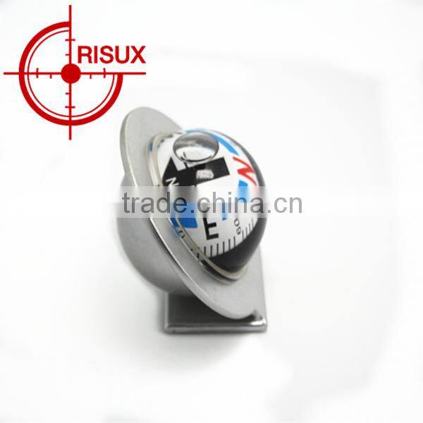 Adjustable Angle Plastic Car Compass with Adhesive Mount