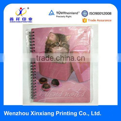 Hardcover bound customized spiral a5 notebook