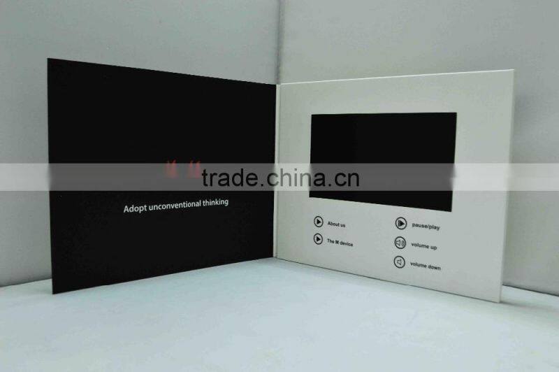 7 inch video brochure with customized Design Paper Cover