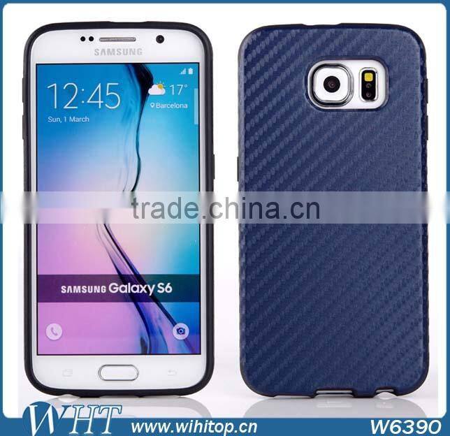 Wholesale Grain Carbon TPU Case Protective Case Cover For Samsung Galaxy S6
