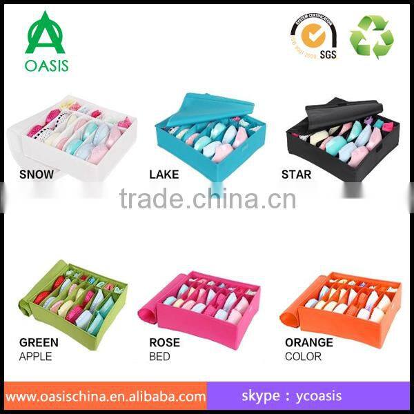 Oxford folding bauble storage box/14-dividers socks and bras storage box