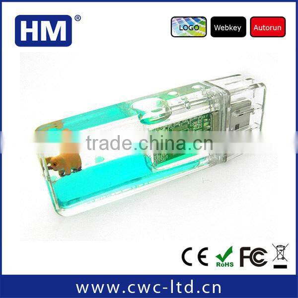 wholesale speical gift usb flash drive liquid logo solution usb water heater with full capacity