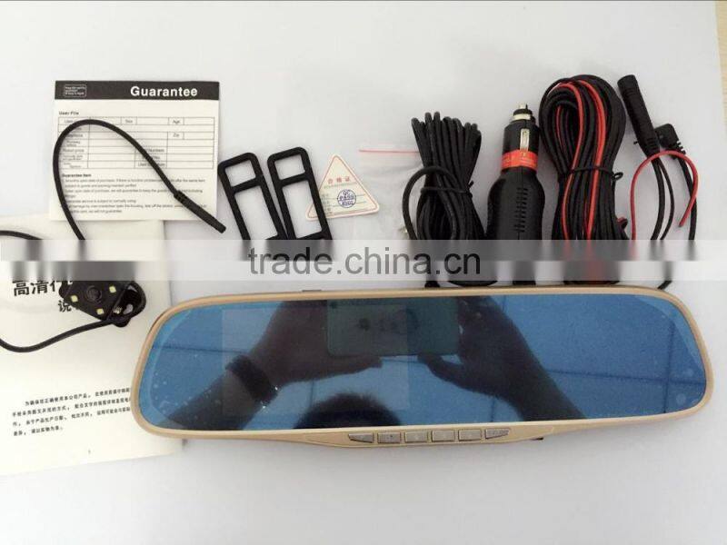 4.3 Inch HD 1080P Automobile Camera rearview mirror car DVR rearview mirror car recorder,1080p hd vehicle black dvr