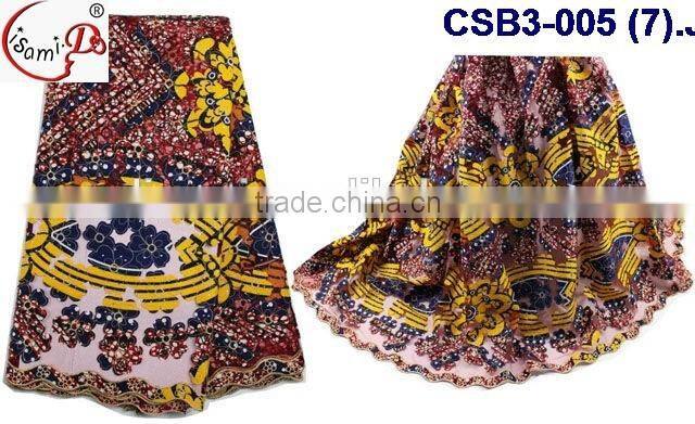 CSB3-005 Wholesale new design african wax lace fabric making night party dress