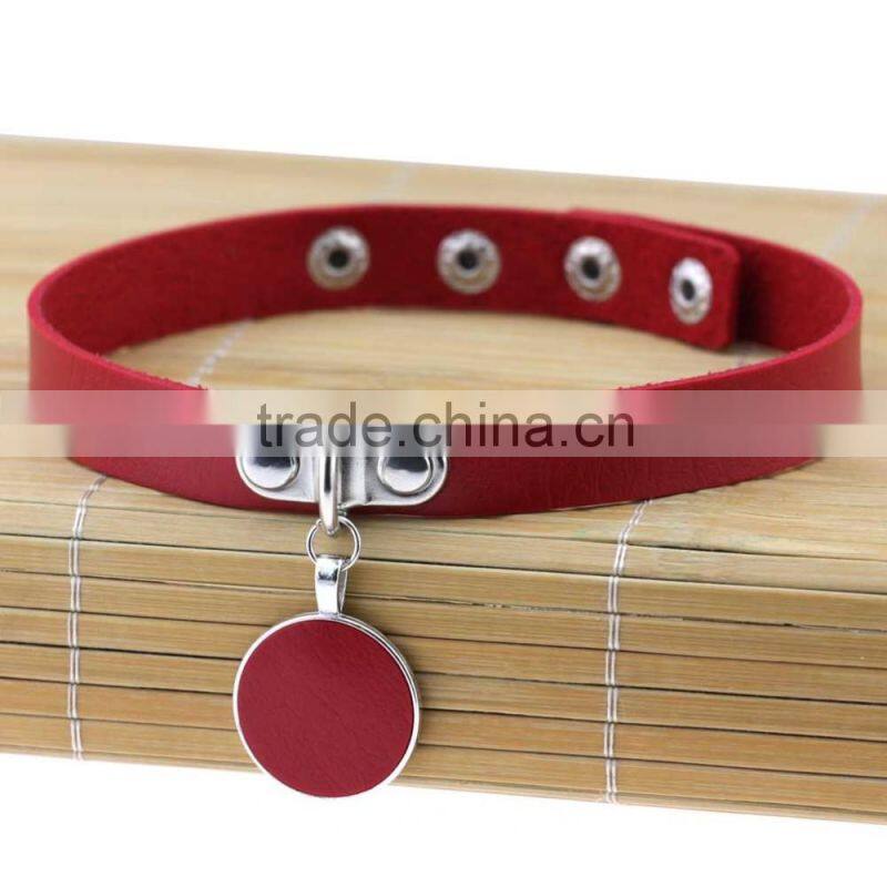 Rock Punk Style Hot Japan Anime Sailor Moon Heart Wings Chocker Leather Necklace Gothic Collar Choker