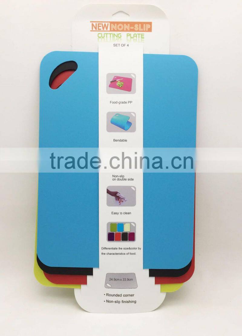 4pcs Non-slip cutting mats Flexible cutting plate set colorful index cutting board