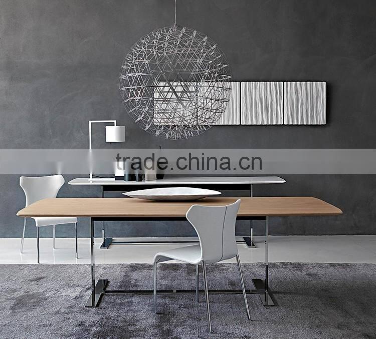 2016 Hanm popular modern stainless steel table bases funriture dining table