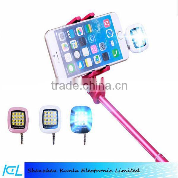 Camera Flash Light For IOS Android Mini Portable 3.5mm Jack Smart Selfie 16 LED Camera Flash Light