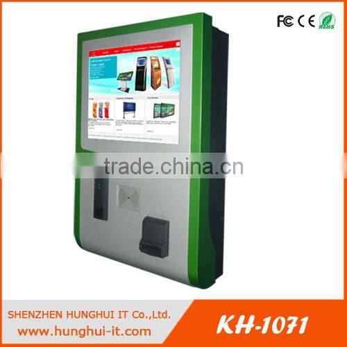 High Quality Wall Mounted Internet Kiosk / Ticket Printer Touch Screen Kiosk / Wall Mount Information KIosk