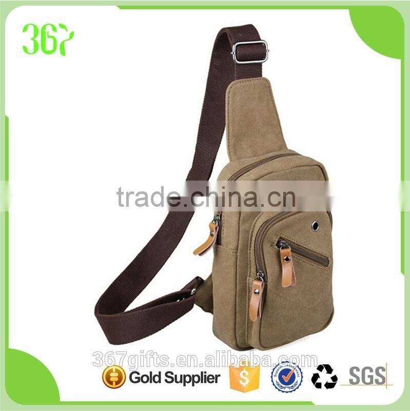 Men's Canvas Cross Body Chest Bag Hiking Camping Cycling Waist Bag