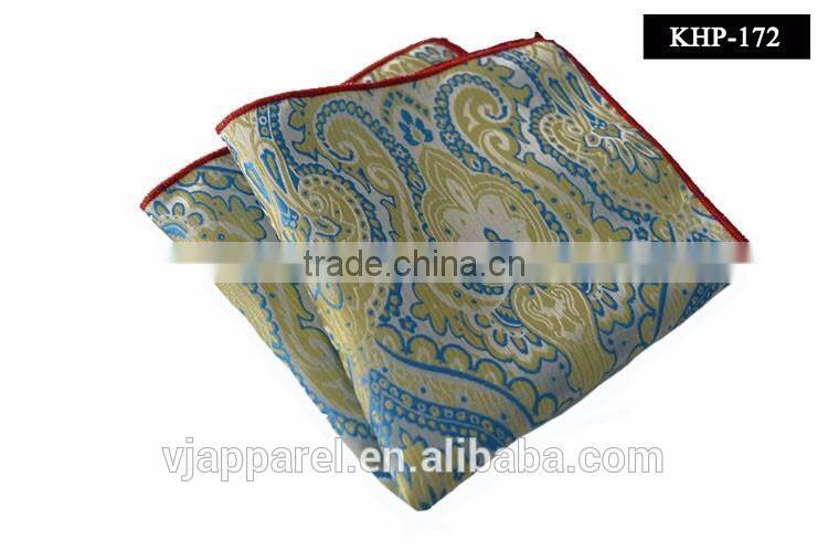 wholesale high quality men Silk Printing pocket square , polyester printing pocket square