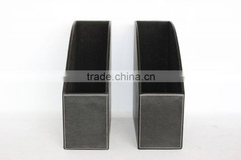 High Quality Faux Leather Document File Box/Classical MDF File Holder
