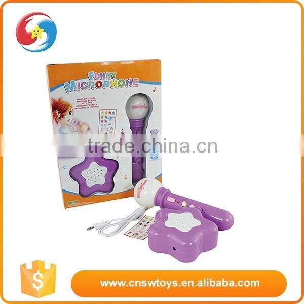 Plastic baby mini musical instruments music toy microphone with mic for singing