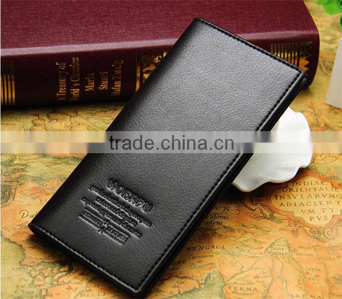 China direct male leather purse men long PU hand wallet