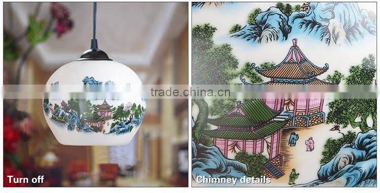 Jingdezhen Pastel Decal outdoor pendant light ceiling pendant light