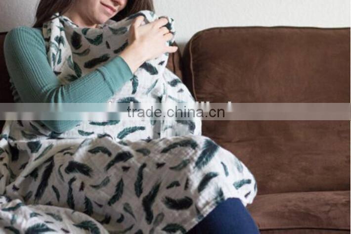 100% Organic Cotton Soft Baby Swaddle Newborn Baby Muslin Blanket