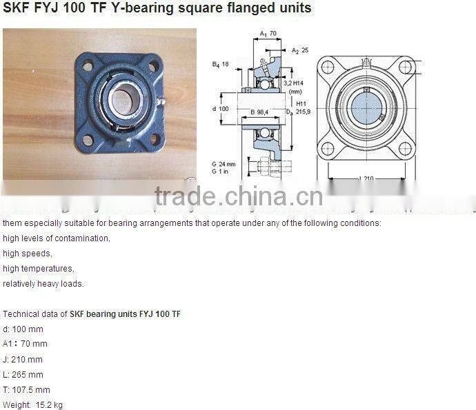 Square flanged unit FYJ100 TF