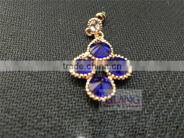 Retro Exaggerated Diamond Flower Earrings Multicolor Drop Earrings