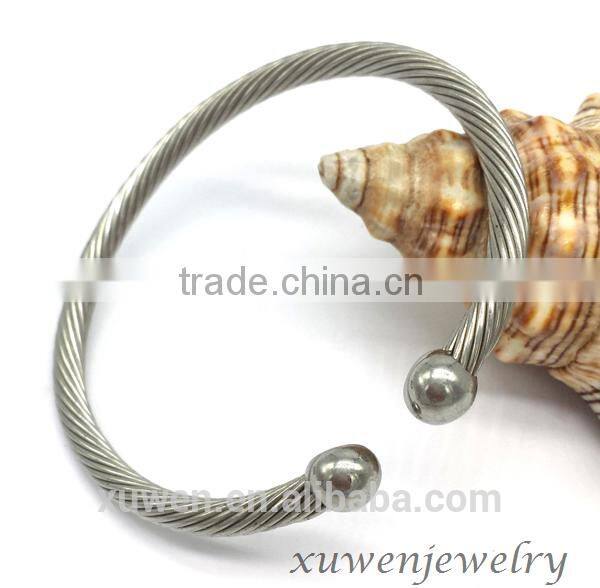 four pieces 316l stainless steel thread bangles