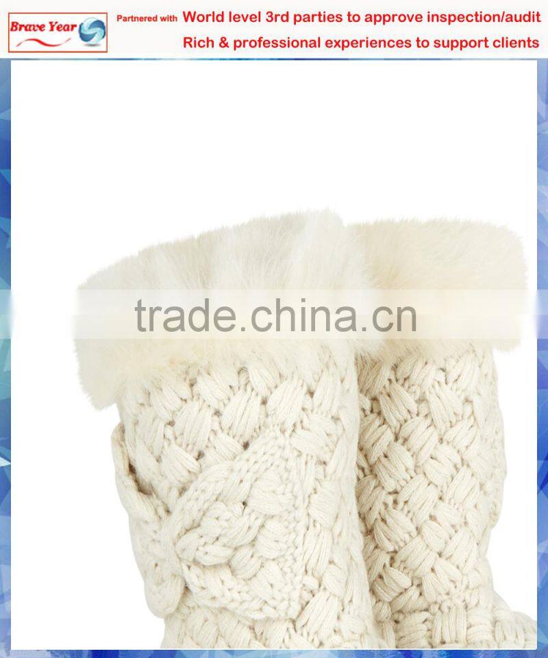 Cable kint white boots,2014 fashion cable knitted platform boots,boot girls