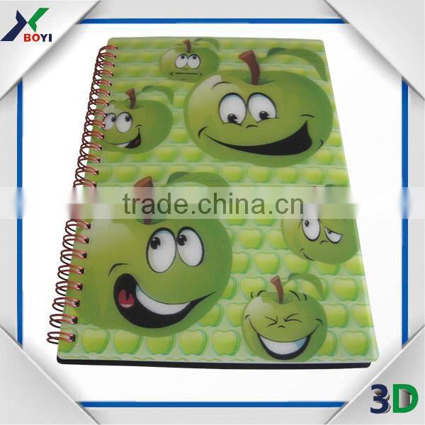PP/PET Plastic Cover 3D Lenticular Printing Note Book
