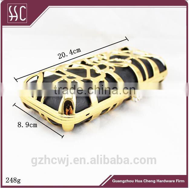 20.4*8.9cm Guangzhou supply shell evening clutch, box purse clutch,hardware clutch bags