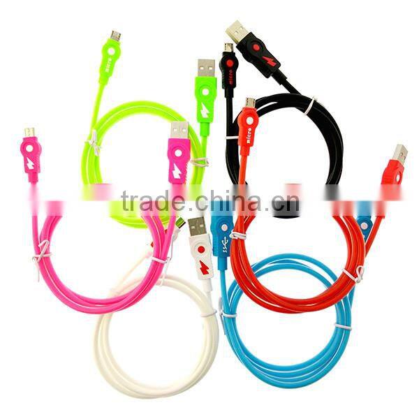 Hot Selling Colorful Micro Braided USB Cable with Aluminum Case for Mobilephone