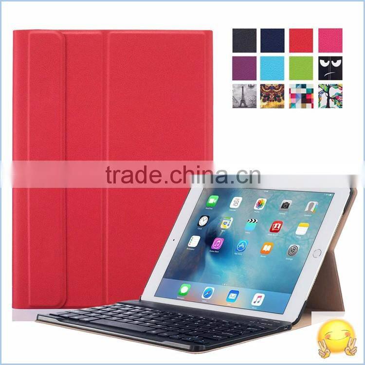 Luxury Business PU Leather Folding Stand cover case for apple ipad pro 9.7'' keyboard case cover