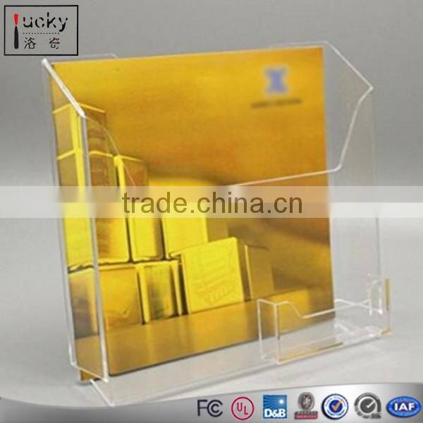 Custom all kinds shape clear acrylic book holder brochure stand