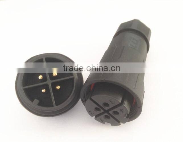4 pole waterproof connector male socket with female plug cable to board connector
