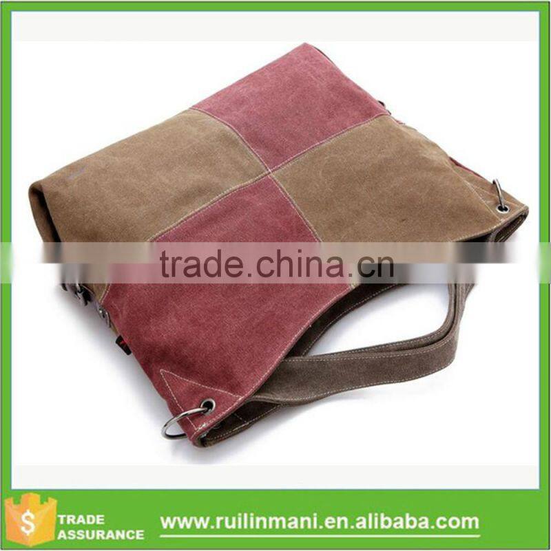 2015 High Quality Women Handbags Tote Women Clutch Female Patchwork Stitching Color Canvas Bags Women's Canvas handbags sale