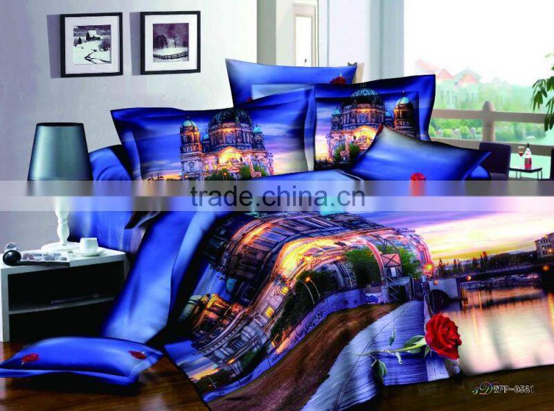 3D scenery design Printed Bedding Set 100% Cotton good Quality 3D bedding set