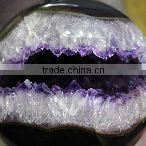 Natural Amethyst Ball Geode / Amethyst Open Smile for Decoration