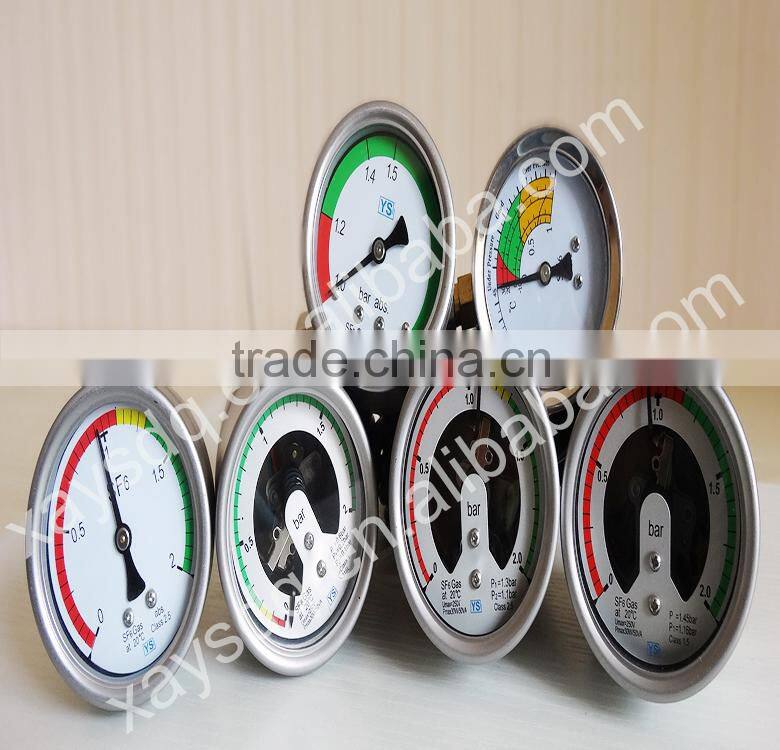 ISO9001,CE, high precision low pric Oil filled SF6 low price natural gas pressure gauge