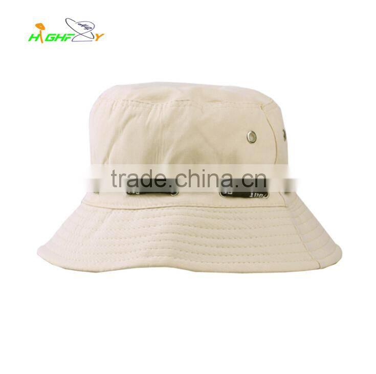 China manufacture polyester fabric pure color outdoor activities Panama bucket hat