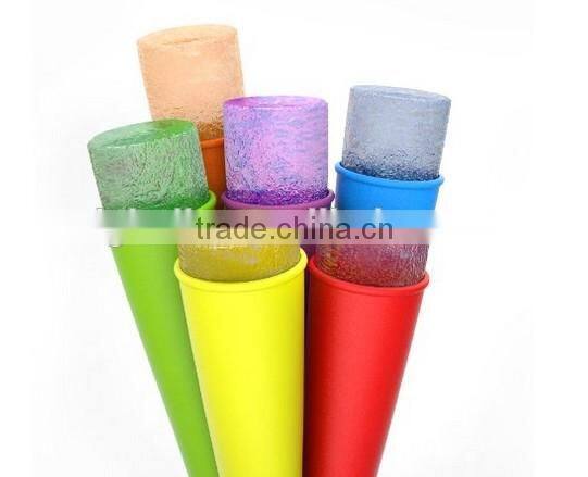 Silicone Vale Ice Pop Molds, Set of 4 Magic Rainbow Colors, Portable Pop Makers for Homemade