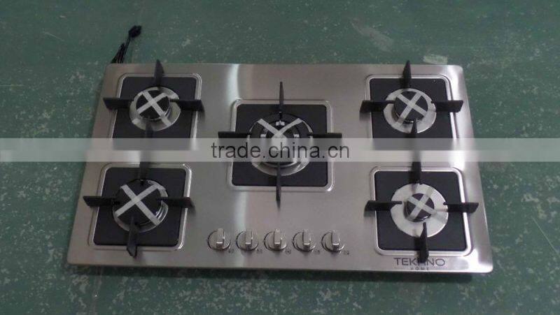 Built-In Glass Top Gas Stove , Simple Portable Five Burner Gas Stove