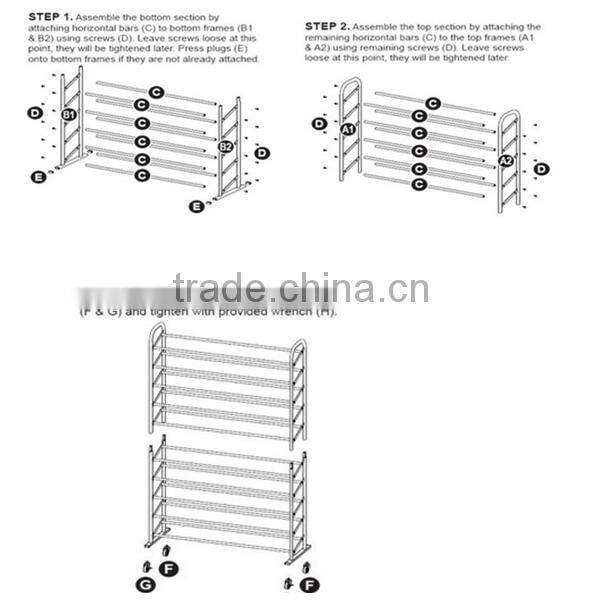 China Factory Chrome Finish Floating 10 Tiers Shoe Display Rack/Tower