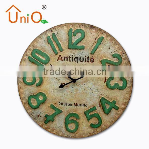 Metal wall clock industrial style