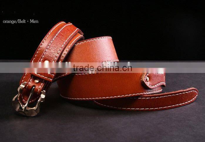 Men's leather belt men genuine leather belt alloy pin buckle man belt