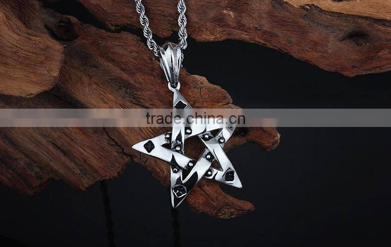 Vintage jewelry stainless steel fashion pentagram pendant