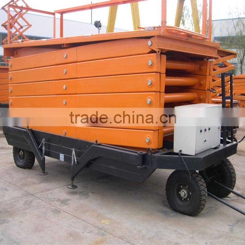 1000kg loading capacity self-propelled Compact four-wheel scissor lift table with CE