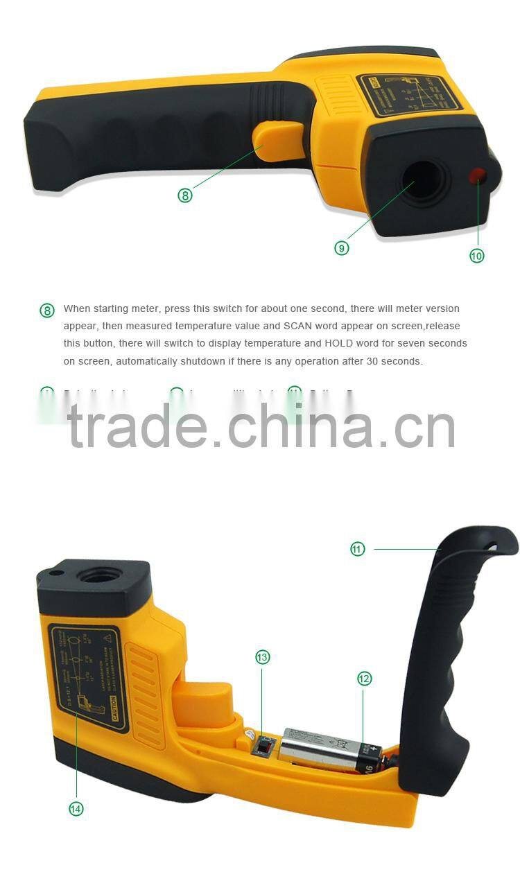 Temperature Sensor High Precise Infrared Thermometer AR852B+ Gun Type Non-contact Infrared Thermometer