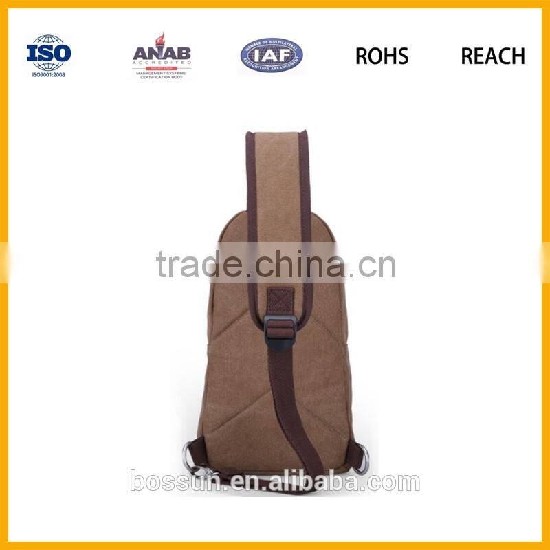 Custom lightweight single shoulder strap chest cross boday ladies waist canvas bag