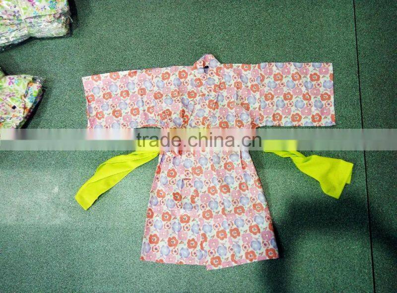 Japanese Summer 100%cotton Cute Kimono Kids Yukata twinset bath robe flower customize ethnic costume performance wear