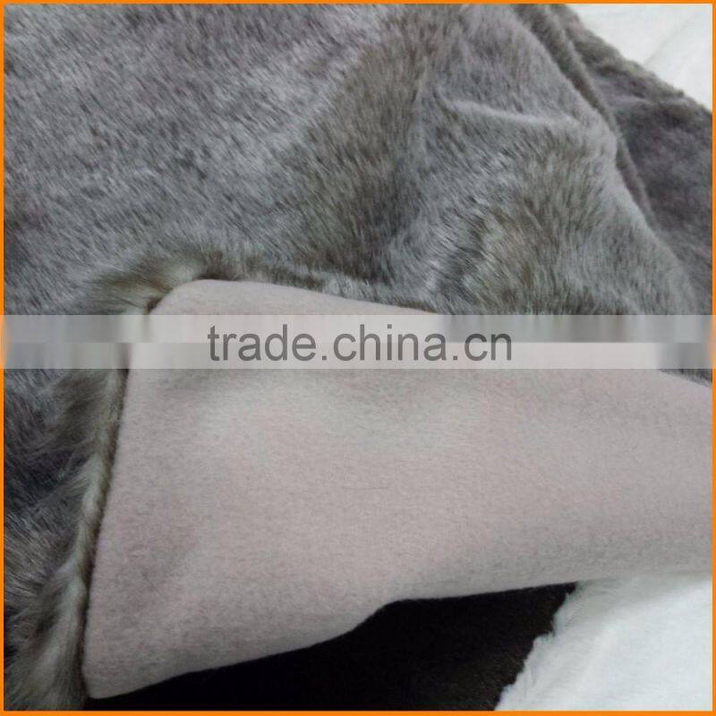 Mink Faux Fur Throw Luxury Plush Blanket in Brown Taupe