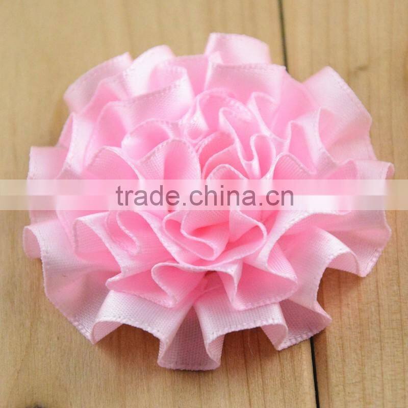hot sale high quality fashion cheap handmade decoative rosette silk ribbon flowers for cloth