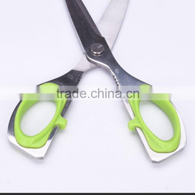 SS16001 -2016 New style and style 8.5" high quality full stainless steel kitchen scissors with TPR handle